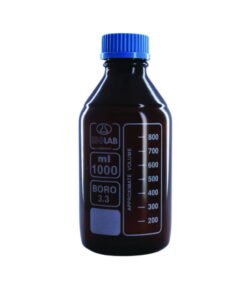 Bottle 2000 ml amber, boro, with screw cap, coated