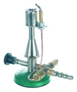 BOCHEM Safety Burner, Natural Gas with Needle Valve, Air Regulation, Pilot Flame, Max. 1300°C, 1.53 KW
