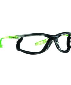 3M Safety Glasses SCCS01SGAF-GRN-F CCS Lime Green Temples, Clear Lens, Integrated Attachment for 3M Ear Plugs with Cord