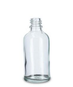 RIXIUS Narrow‑Neck Clear Glass Bottle 50 mL, DIN 18, Without Cap 9072160 (Pack of 99)