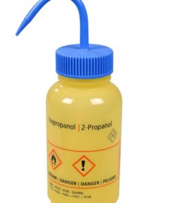 Bürkle Spray Bottle 500 ml, LDPE Wide Neck, "Iso-Propanol", Closure Blue, LaboPlast