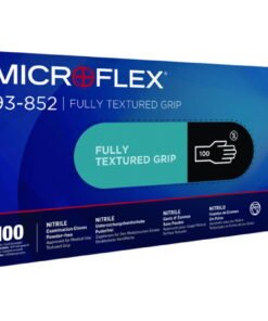 Ansell Microflex, Size 7½-8 (M), Black Double-sided Nitrile Gloves, Powder-free, Length 245mm, Wall Thickness 0.12mm