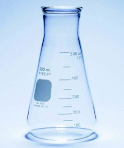 DWK Erlenmeyer Flask 500 mL, Glass, Wide Neck, Heavy Duty, Conical, Graduated, Pack of 6