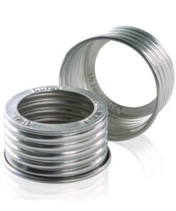 DWK Duran Aluminium Screw Closure GL 45, Silver, Open Topped with 34 mm Aperture, Pack of 10