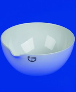 Haldenwanger Evaporating Basin 97 mm Ø Porcelain, French Form, with Spout and Flat Base
