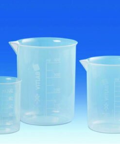 VITLAB Griffin Cups 2000 ml PP, Highly Transparent with Raised Scale, Pack of 6