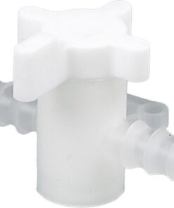 Bürkle 2-Way Stopcock, PVDF, 6 mm Bore, for 7–9 mm Tubing