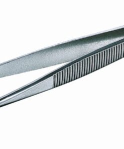 Tweezers stainless, bent, pointed, 115 mm