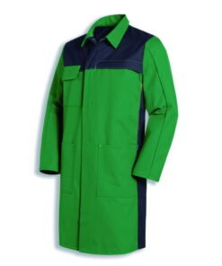 Uvex Men’s Laboratory Coat, Size 56/58, Green, 65% Cotton, 35% PE, 1/1 Arm with Snaps, Type 16283