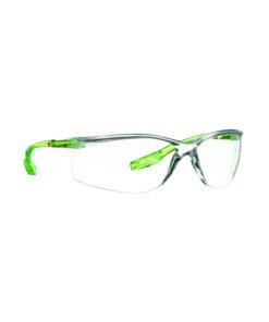 3M Safety Glasses SCCS01SGAF-GRN CCS Lime Green Temples, Clear Lens, Integrated Attachment for 3M Ear Plugs with Cord