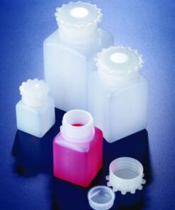 DWK 2000 mL Square HDPE Bottle with Lid, Pack of 5