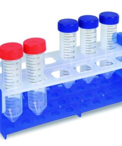 Heathrow Scientific Tube Rack OneRack Multi Blue/Transparent (30.9 x 10.7 x 7.7 cm / 12.2 x 4.2 x 3 inches) with 6 Inserts (2 Diameter, 20 x 13mm, 20 x 17mm, 6 x 30mm)