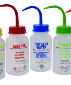 LLG Wash Bottles 500 mL Wide Neck with GHS Printing Methanol, LDPE, Pack of 5