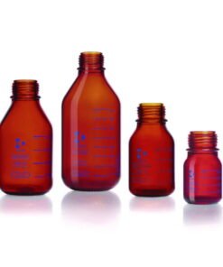 DWK Duran Laboratory Bottle, 500 mL, Amber, Pressure Plus GL45, Pressure Resistant to -1/+1.5 Bar​