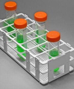 Bel-Art Test Tube Rack, 21 Places, D: 30 mm, 3 x 7, White, Autoclavable, Pack of 8