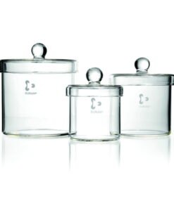 DWK Duran Cylinder 80 x 80 mm – Glass Cylinder with Knob Lid for Laboratory Use