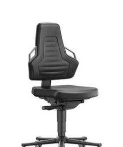 Working chair Nexxit 2 with castors syntetic leather black / handles anthracite seat height 450-600mm