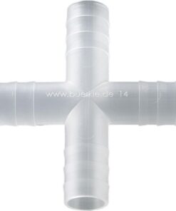 Bürkle Cross Connector PVDF, for Ø 13–15 mm Cylindrical, Pack of 10