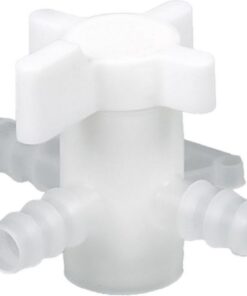 Bürkle 3-Way Stopcock, PVDF, Bore 8 mm for Tubing Bore 9–11 mm
