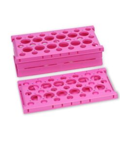 Heathrow Scientific Tube Racks Pop-Up, PP, Foldable for 21×15mL / 12×50mL Tubes, Pink, Pack of 2
