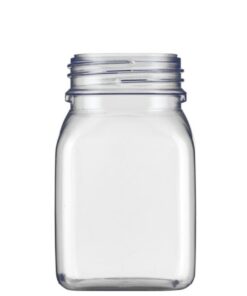 Kautex Textron PVC Wide Mouth Container 200ml – Clear, Square Shape, Without Closure