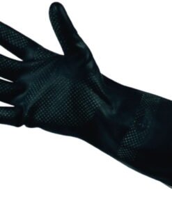 EKASTU Chemical Protection Gloves Size 9-9½ (L) M2-PLUS, Cat.3, Polychloroprene, Black, Approx. 31 cm Long, Pair