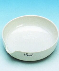 Haldenwanger Porcelain Evaporating Basin 50 mm Ø Flat with Spout Glazed DIN 12903 Form A