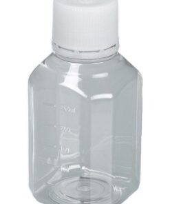 Bürkle Laboratory Bottle, 250 mL, Polyethylene Terephthalate (PET), Sterile, Transparent with Moulded Graduations and Tamper-Evident Cap