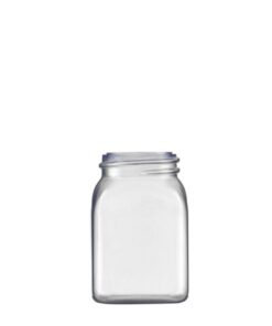 Kautex Square Wide Neck Container, 50 mL, Hard PVC, Clear Cap