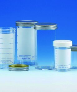 Sterilin Sample Container 60 ml, PS Metal Cap, without Label, Sterile, for In-Vitro Use, Pack of 300
