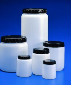 Kartell Cylindrical Jar 1000 mL HDPE White with Black Screw Cap
