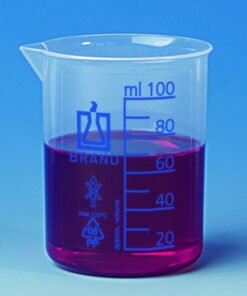 Beakers,PP,low form,cap. 250 ml blue graduation, pack of 6