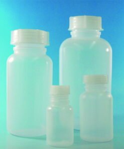 LLG Wide Neck Bottle 250 mL, Round, LDPE Natural, with Closure, Pack of 10