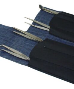 LLG Forceps Assortment, 4 Parts, 1.4301 Steel, 14301 in Synthetic Leather Bag