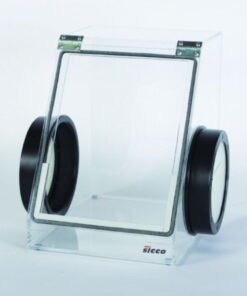 Bohlender Sicco Mini-Glove Box, Clear, PMMA 300x400x400mm, Engagement Ø190mm