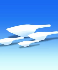 VITLAB Measuring Scoops, 100 ml, PP, White, 200 mm Length, Pack of 12
