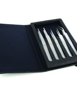 Ideal-tek Tweezers Set, High Precision Anti-Magnetic and Anti-Acid Stainless Steel, 5 Tweezers with Hard/Foam Wallet
