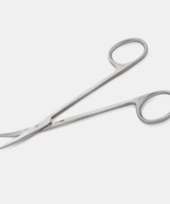 ISOLAB Scissors, 130 mm, Curved, Pointed, Stainless Steel