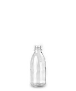 RIXIUS Clear Glass Narrow‑Neck Bottle 100 mL, DIN 22, Without Cap 9072161 (Pack of 72)