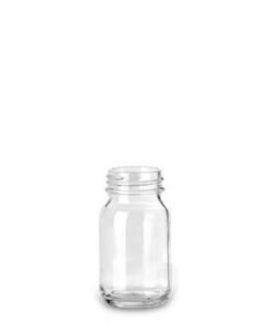 RIXIUS Clear Wide-Neck Bottle 100 mL, DIN 40, Without Cap 9072165 (Pack of 63)