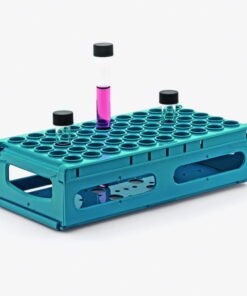 ISOLAB Test Tube Rack, Blue, High-Density PP, 45 Places for Tube Diameter 18-20 mm