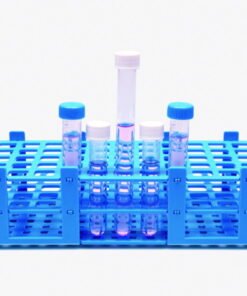 ISOLAB Test Tube Rack, Detachable, PP for 55 Tubes (5x11) with Dia. 16mm, Blue, 125 x 265 x 70 mm