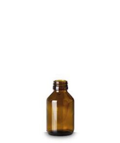 RIXIUS Packing Bottles 100ml Light Brown Glass PP DIN 28 (Pack of 56)