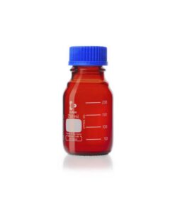 DWK Duran Amber Glass Graduated Laboratory Bottle, GL 45, with Screw Cap, 250 mL