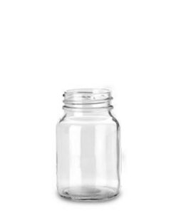 RIXIUS Wide-Neck Clear Glass Bottle 250 mL, DIN 55, Without Cap 9072166 (Pack of 48)