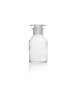 DWK Duran Wide Neck Reagent Bottle, Soda Glass, Clear with NS Glass Stopper/Cap, 250 mL
