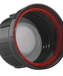 Kautex Textron Bell Cap Black PP PTFE Cup-Shaped Liner Red PP Tamper-Evident Ring