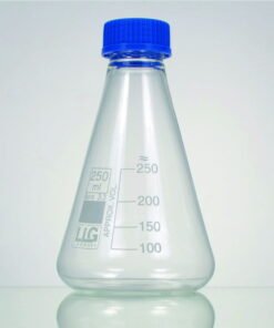 LLG Erlenmeyer Flask, 1000 mL, Boro 3.3, White Graduated, with Screw Cap GL32