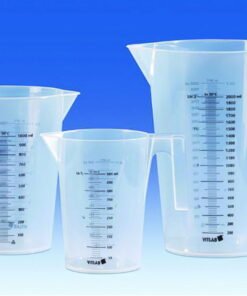 VITLAB Measuring Jug 1000 ml, PP, Stackable, Completely Transparent, Printed Black Graduation on Both Sides