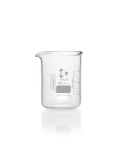 DWK Duran Super Duty Beaker, 400 ml, Low Form, with Division and Drain, 80x110 mm